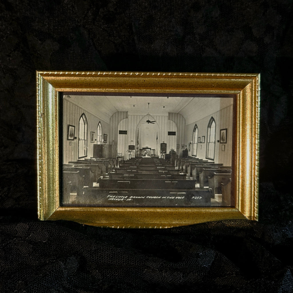 Antique Framed Little Brown Church in the Vale Photograph