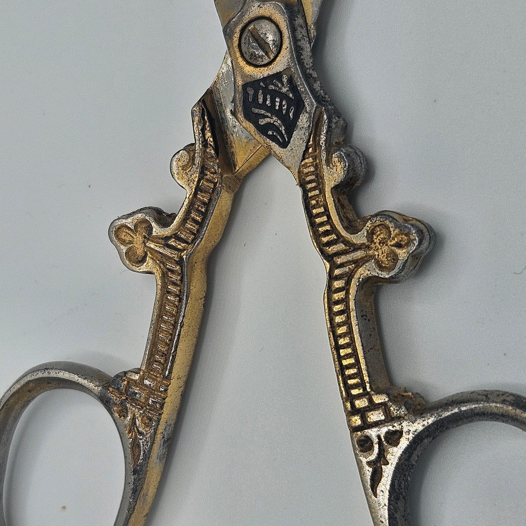 Ornate Vintage Damascene Dressmaker's Scissors