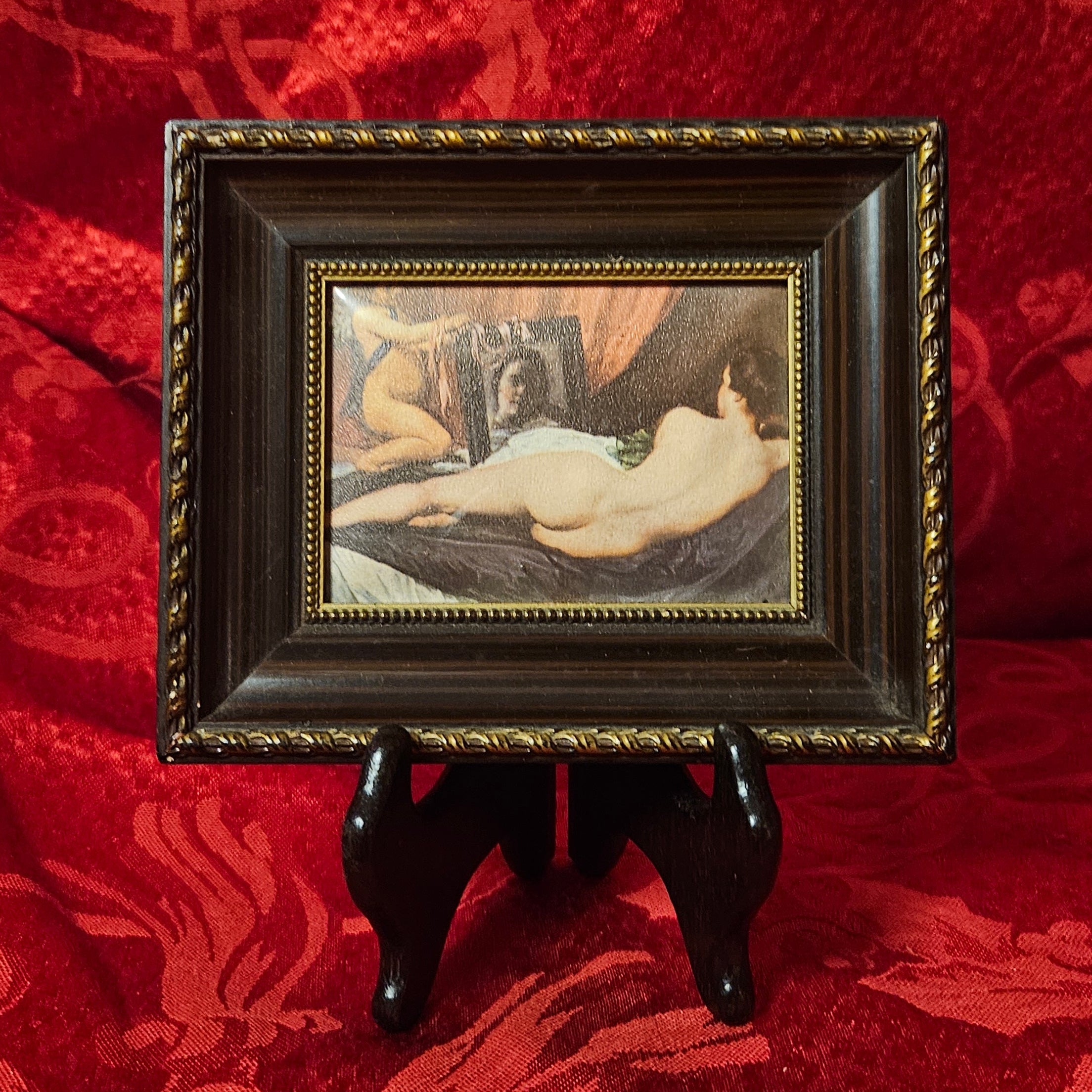 Antique Framed 'The Rokeby Venus' Goddess and Cupid Fine Art Print