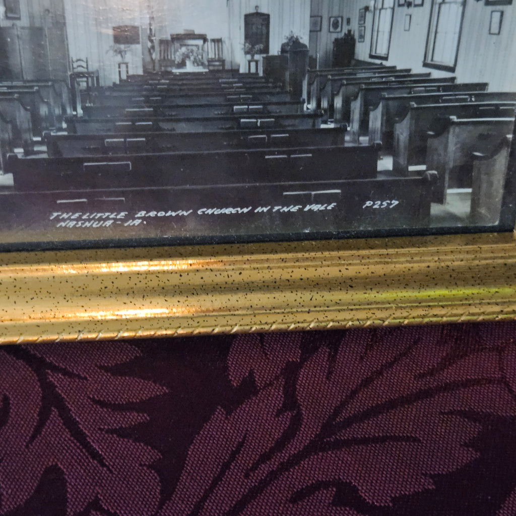 Antique Framed Little Brown Church in the Vale Photograph