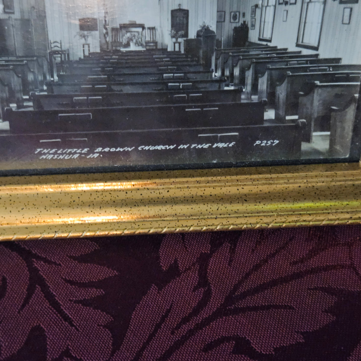 Antique Framed Little Brown Church in the Vale Photograph