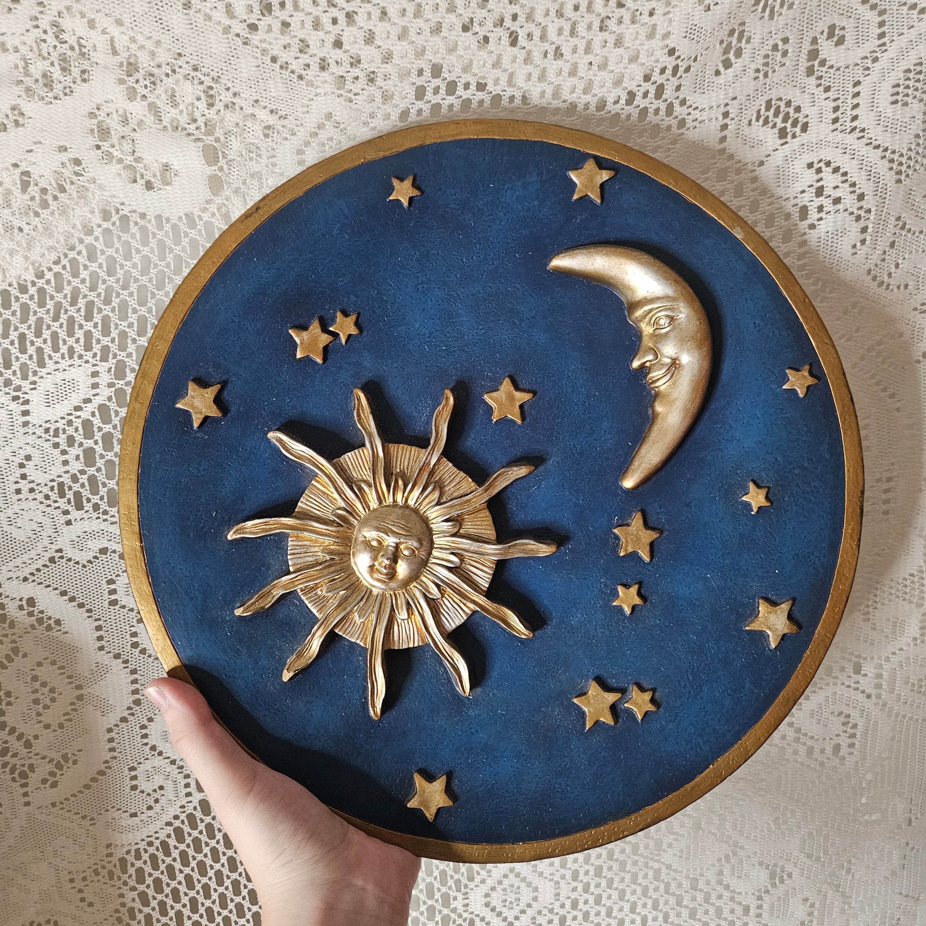 Large Vintage Sun & Moon 90s Whimsigoth Celestial Decor