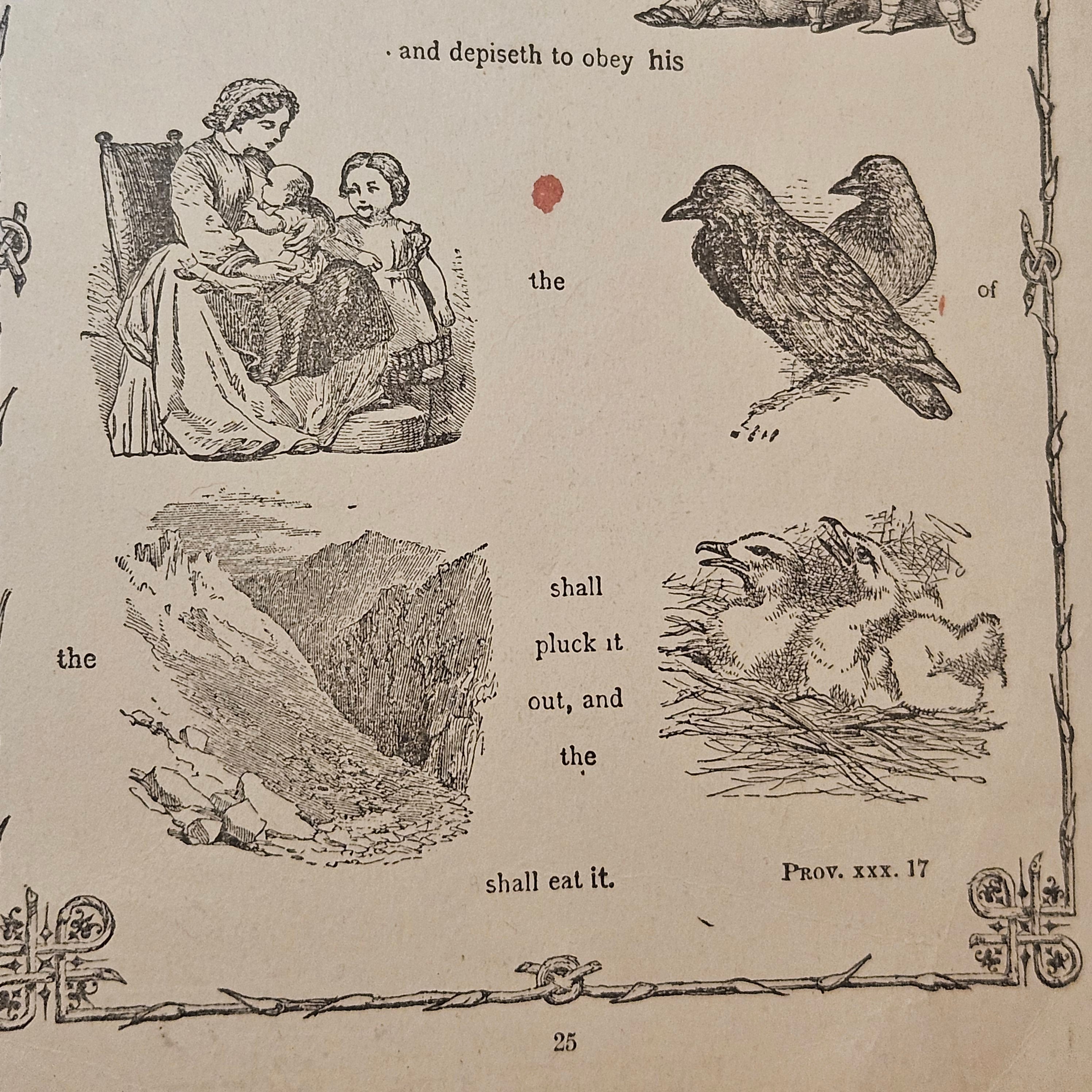 Antique 'Bible in Symbols' Framed Print