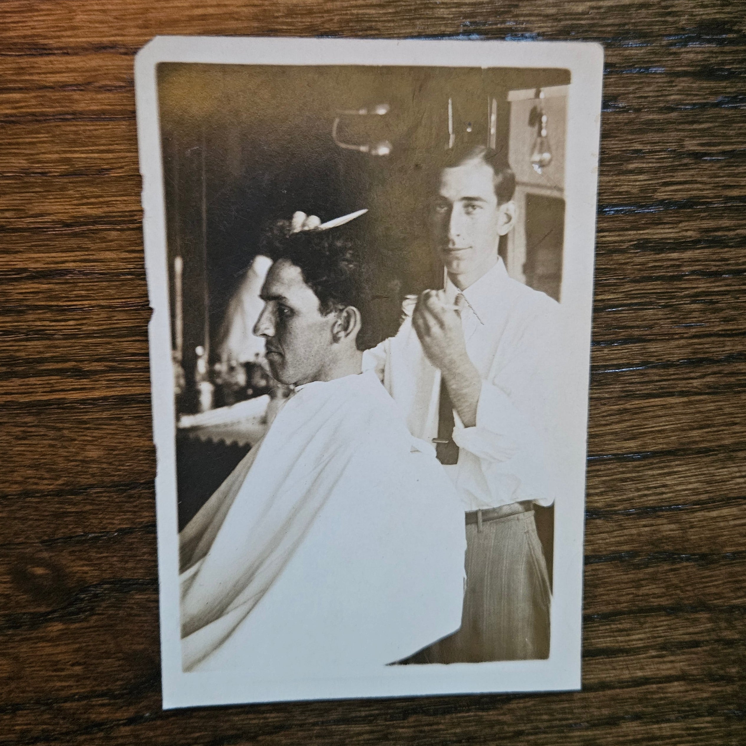 Antique 1900s Barber Photograph Postcard