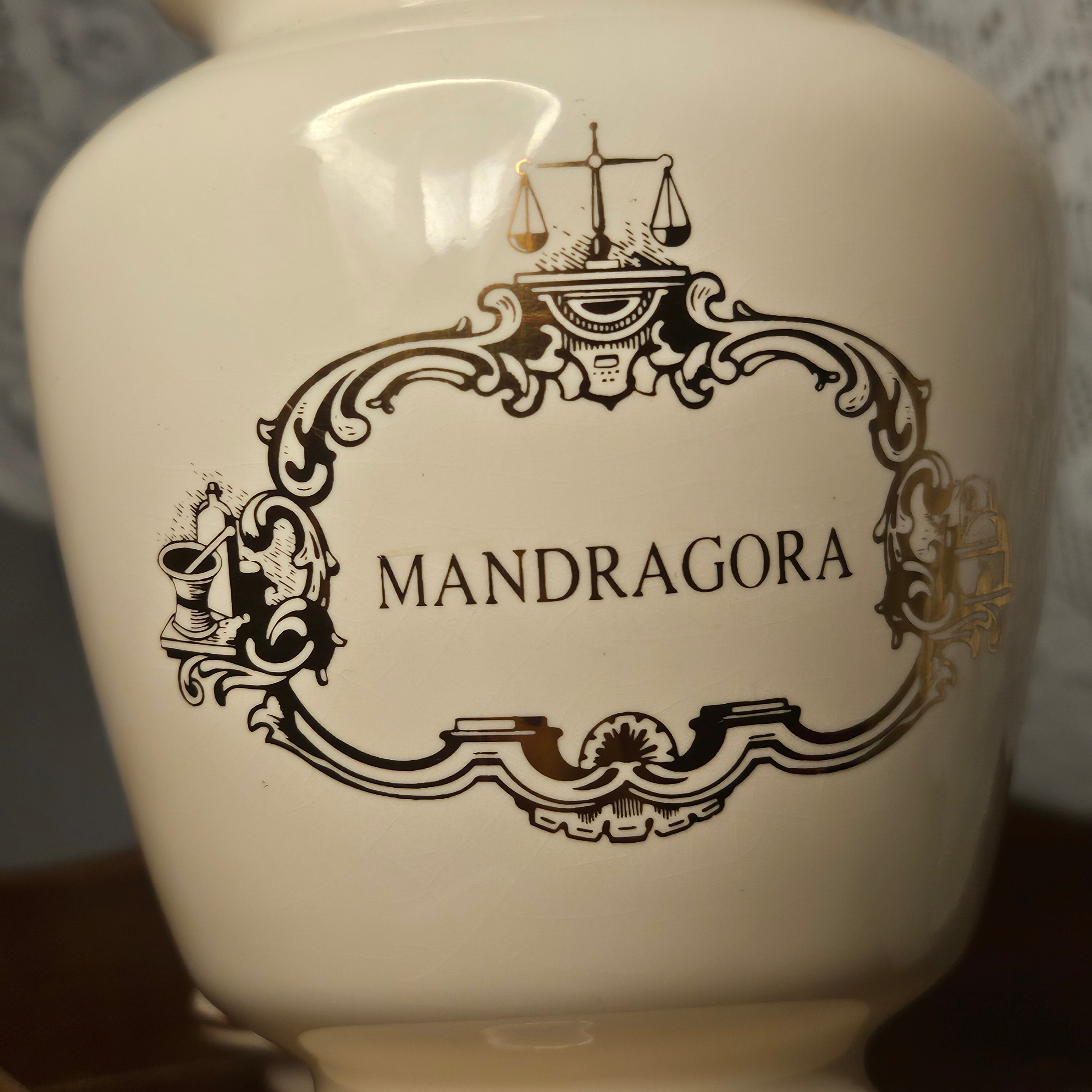 Vintage Mandrake Apothecary Ceramic Jar
