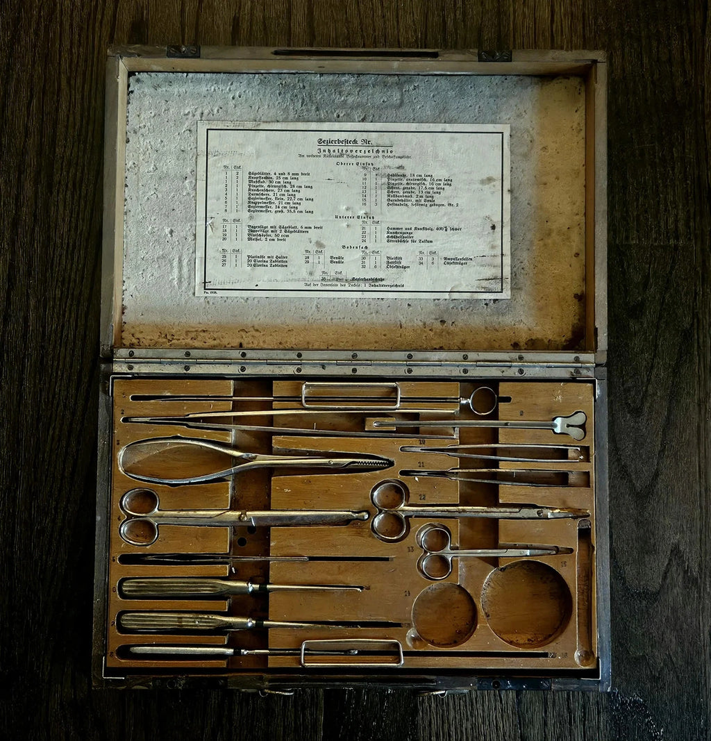 Antique German Autopsy & Dissection Travel Medical Kit
