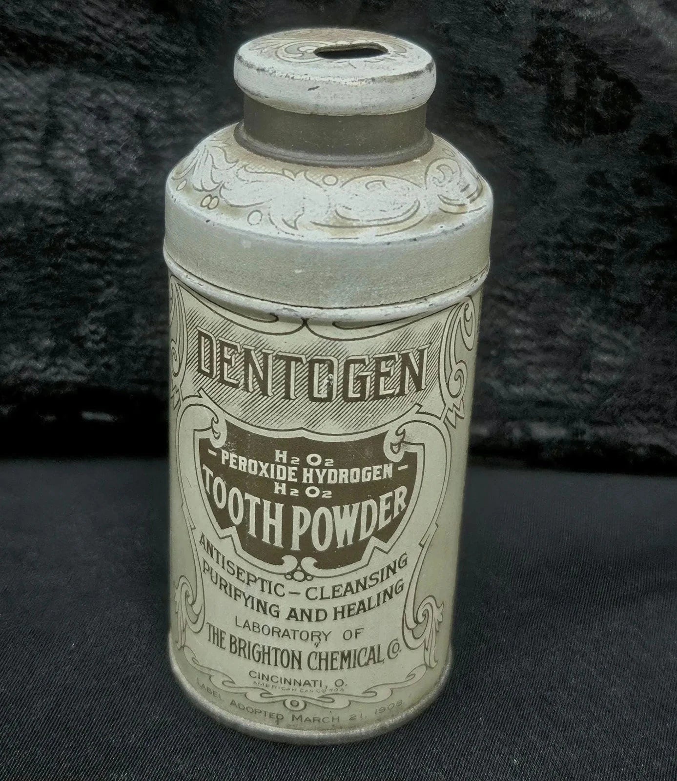 Early 1900s 'Tooth Powder' Dental Medicine Tin Bottle | Antique Quack Medicine