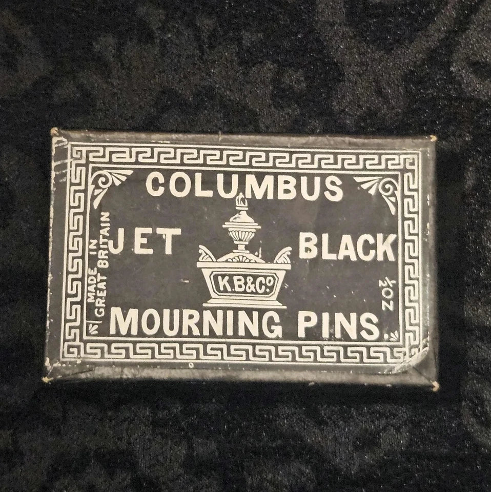 Antique Victorian Columbus Jet Black Victorian Mourning Pins