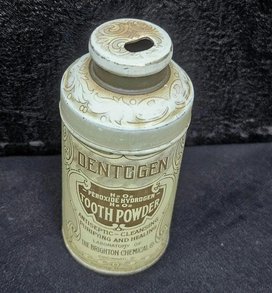 Early 1900s 'Tooth Powder' Dental Medicine Tin Bottle | Antique Quack Medicine