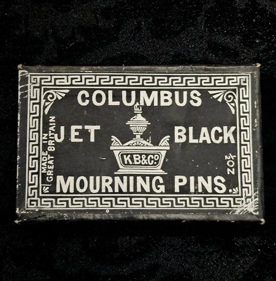 Antique Victorian Columbus Jet Black Victorian Mourning Pins