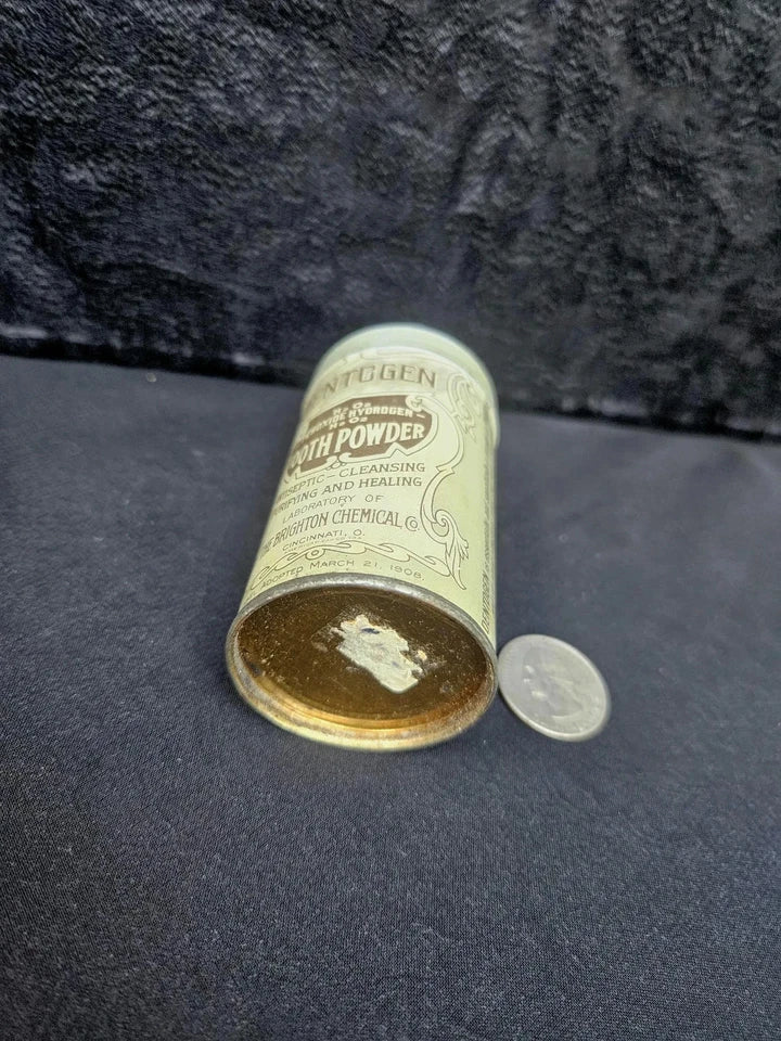 Early 1900s 'Tooth Powder' Dental Medicine Tin Bottle | Antique Quack Medicine