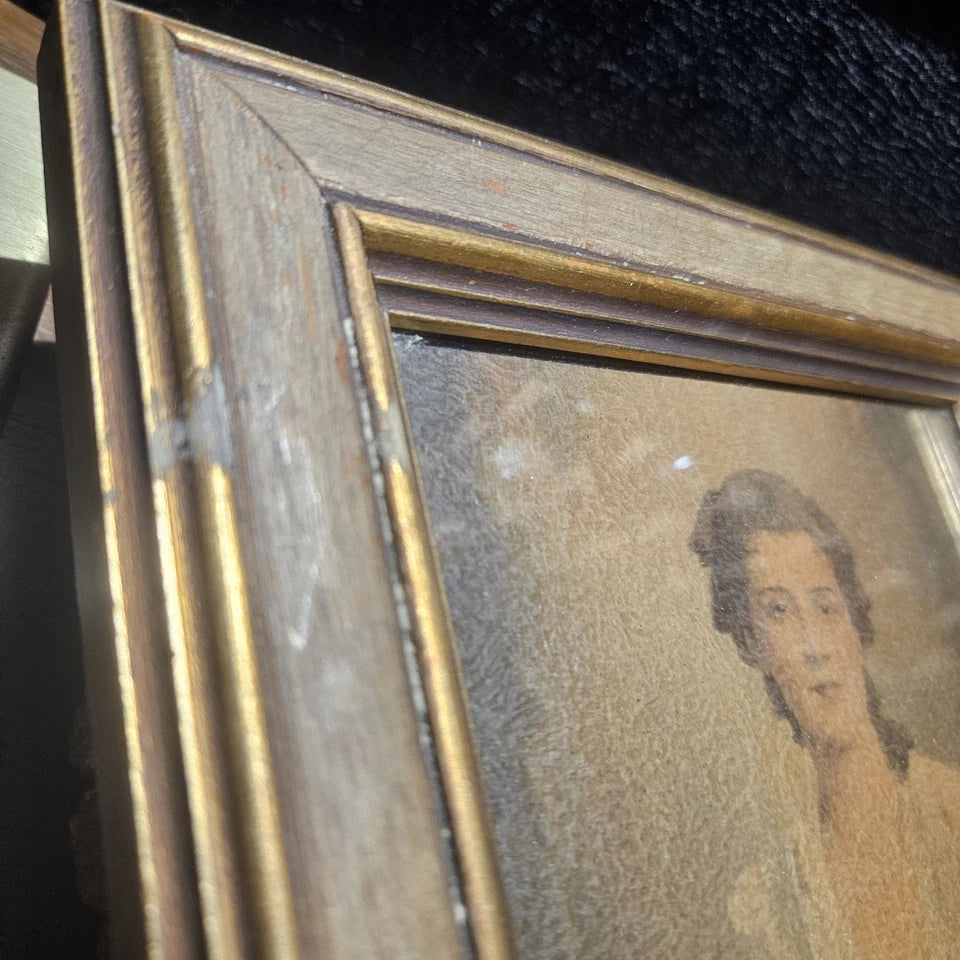 Antique 'The Squire's Lady' By Charles Bosseron Chambers Textured Portrait